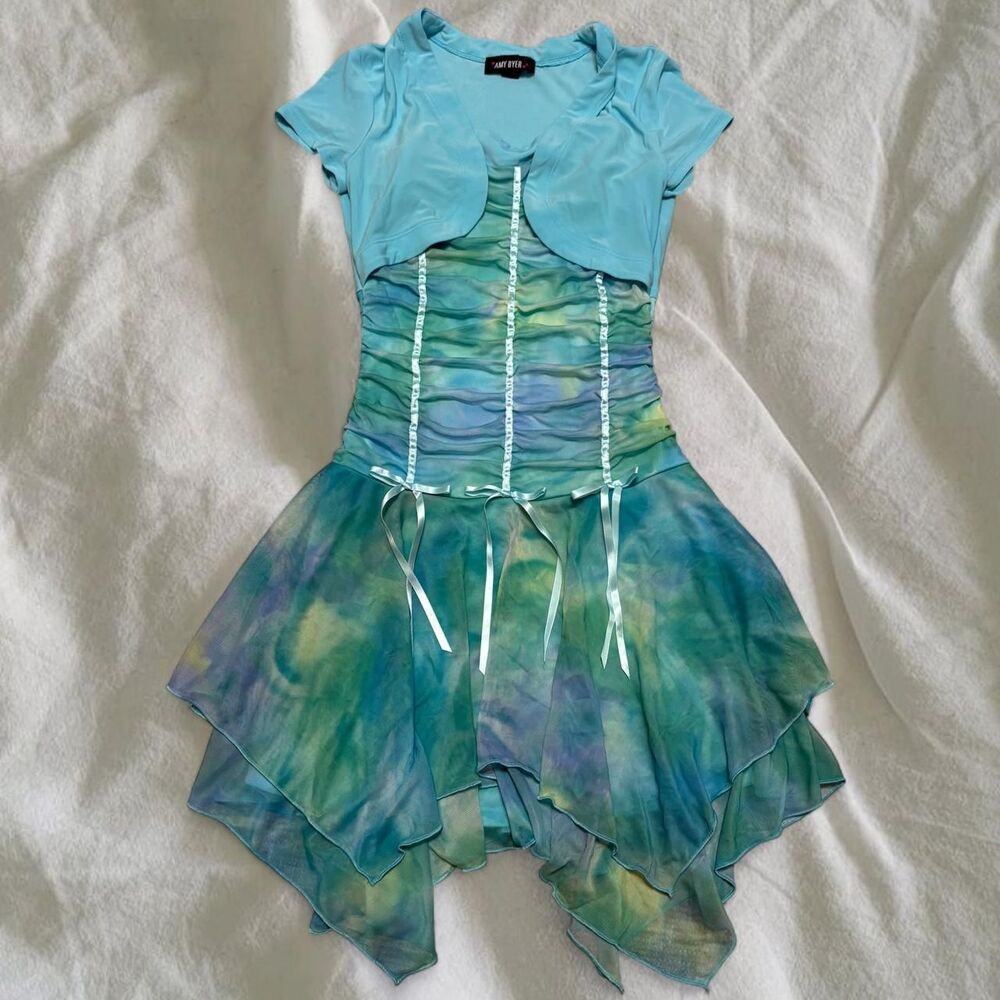 Y2K Fairy Festival Rave Asymmetrical Mini Dress